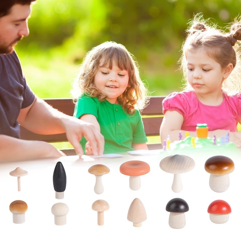 Wooden Mushroom Picking Toys Simulation Mushroom Picking Game Educational Toys