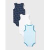 Care Body Baby Ärmellos, 3er Pack Blue (769), 50