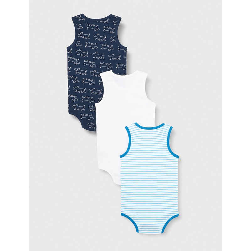 Care Body Baby Ärmellos, 3er Pack Blue (769), 50