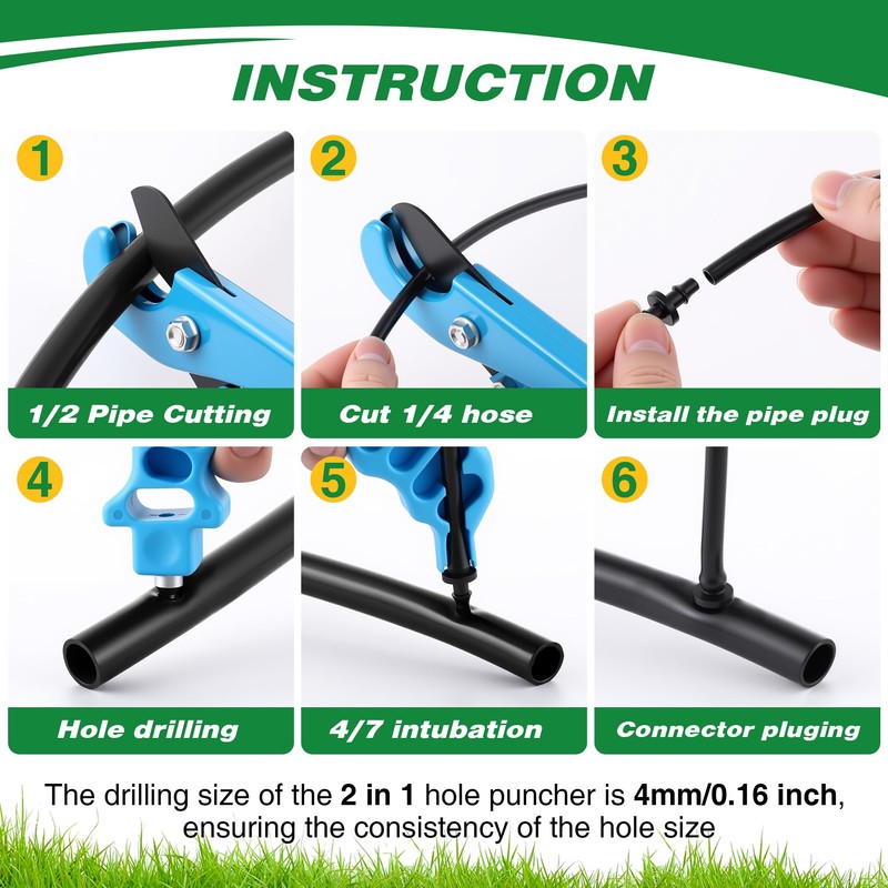 Feekoon Drip Irrigation Tools Tubing Cutter with Plugs, 2 in