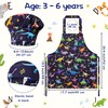 GROBRO7 4Pcs Kids Apron and Chef Hat Set Gift for