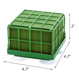 Lyellfe 8 Pack Square Floral Foam Cage, Floral Foam Blocks with Suction Cup, Flower Cage Arranger for Fresh Artificial Flowers, Table Centerpiece and Wedding Decor