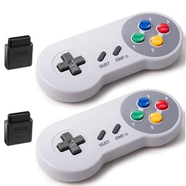 2 Pack Classic Wireless Controller for Super NES Games, kiwitatá 2.4GHz Rechargeable SNES Remote Wireless Gamepad for Original SNES
