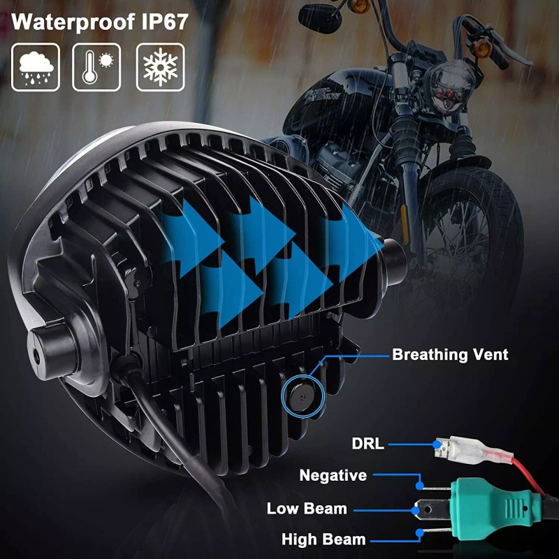 KEEPDSGN For Yamaha Star Bolt R-Spec V-Star Motorcycle 7" LED