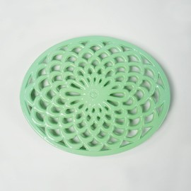 HAWOK Enameled Cast Iron Oval Trivet with Rubber Pegs, Metal Trivet for Hot Dishes, Green