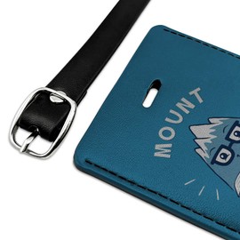 Mount Cleverest Reading Book Funny Rectangle Leather Luggage Card ID Tag