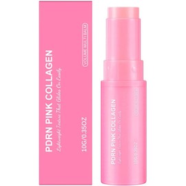 Bálsamo multifunción con colágeno rosa para dar volumen, barra suave con colágeno, crema hidratante antiarrugas para el rostro y el contorno de los ojos,10g/0.35oz