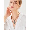 Swordgod Black Turquoise Cross Necklace for Men Women S925 Sterling