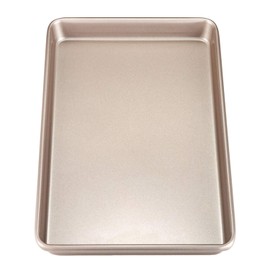 CHEFMADE 17-Inch Baking Sheet Pan, Non-Stick Carbon Steel Rimmed Cookie Sheet Pan for Oven Roasting Meat Bread Jelly Roll Battenberg Pizzas Pastries 12.8" x 17.7" x 1.1" (Champagne Gold)