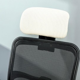 Anevous Set of 4 Office Chair Covers, Headrest Cover for Gaming Chair, Waterproof Stretch Chair Headrest Cover, Elastic Replacement Cover for Computer Chair, Car Chair, White