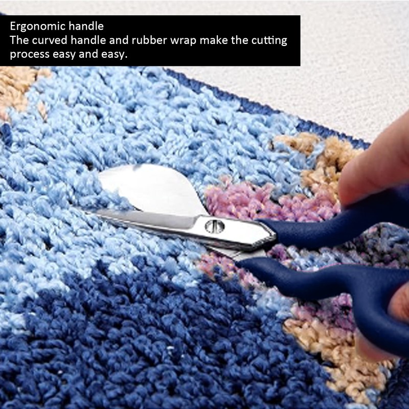 Carpet Scissors Rustproof Stainless Steel Duckbill Scissors Ergonomic Carpet Trimming