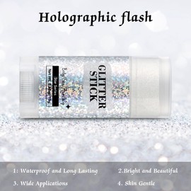 Suhunide Glitter Stick, Hair Eyeshadow Face Body Glitter,Shimmery& Long Lasting, Sequins Festival Party Rave Accessories Shimmer Makeup