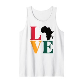 Black History Month LOVE Design Tee African Continent Symbol Tank Top