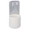 Makeup Brush Holder White with Pearl Filling Rotating 180 Degree