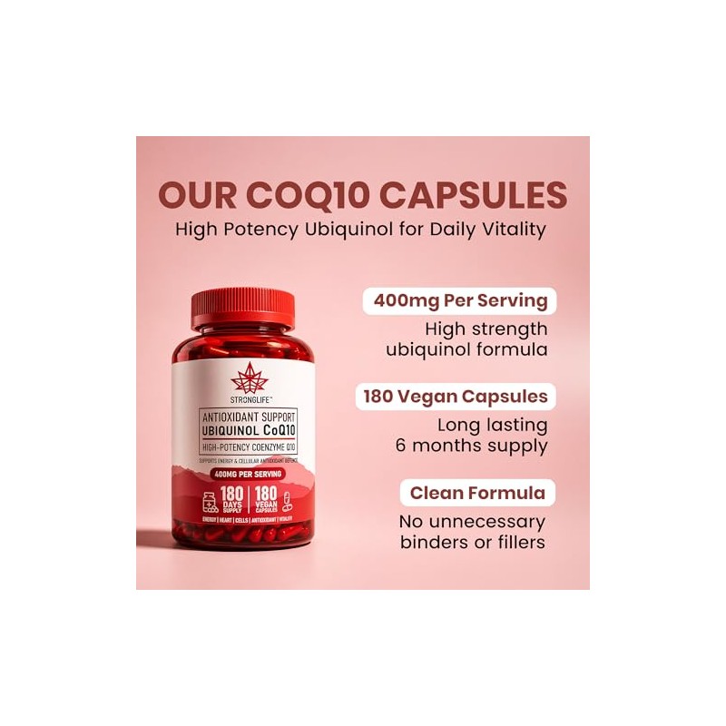 CoQ10 Ubiquinol 400mg – 180 Capsules – 6 Month Supply