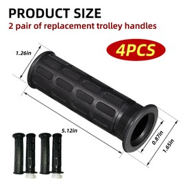 PLATEYTR 4 x Wheelbarrow Handles, 23 mm, Wheelbarrow Universal Handles, Round Tubes, Black, Replacement Handles, Rubber Barrow, Sliding Barrows, 130 mm Length