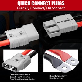 0 Gauge 30 FT Heavy Duty Jumper Cables for Car Battery, 1000Amp Quick Connect Booster Cables for Jump Starting Dead or Weak Batteries, Suitable for 8L Gas & 6L Diesel, Carrying Bag Included