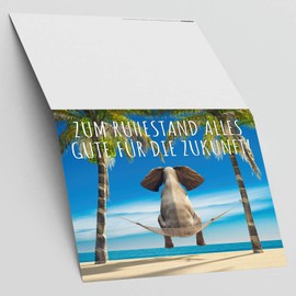 A4 XXL Leaving Card Colleague Elephant with Envelope - Retirement Card for Retirement Pension Retirement Card for Colleagues Employees Boss of BREITENWERK