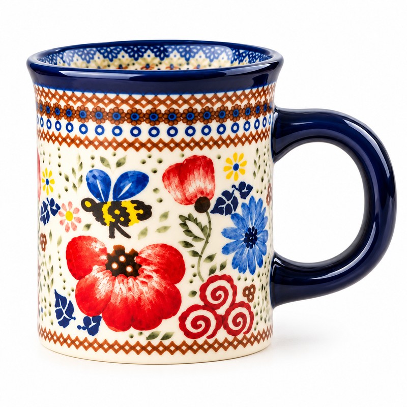 Bohemian Floral Ceramic Coffee Mug for Coffee & Tea –