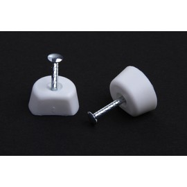 16 Stück Bodenträger Regalbodenträger Winkelbodenträger mit Stahlstift, Kunststoff/Metall, weiss/vernickelt Durchmesser 15mm, Höhe 10mm