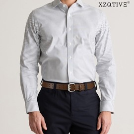 XZQTIVE Men Dual Holes Belt For Jean Pant Casual Leather Belts With Double Prong Buckle