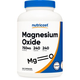 Nutricost Magnesium Oxide 750mg, 240 Capsules - 420mg of Magnesium, Non-GMO, Gluten Free