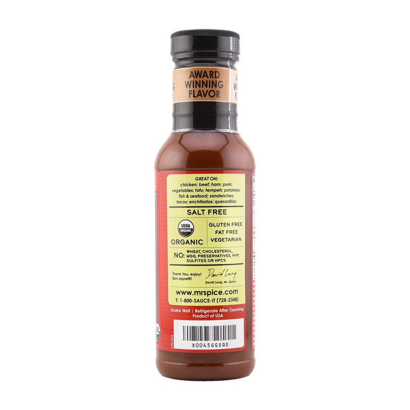 Mr. Spice Salt Free Award-Winning Taste Hot Wing Sauce |
