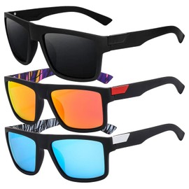 AWAVM 3PCS Mens Sunglasses,Polarised Sun Glasses,UV400 Protection Polarised Sunglasses,Retro Sun Glasses,Outdoors Sports Golf Cycling Fishing Hiking Eyewear sunglasses for men