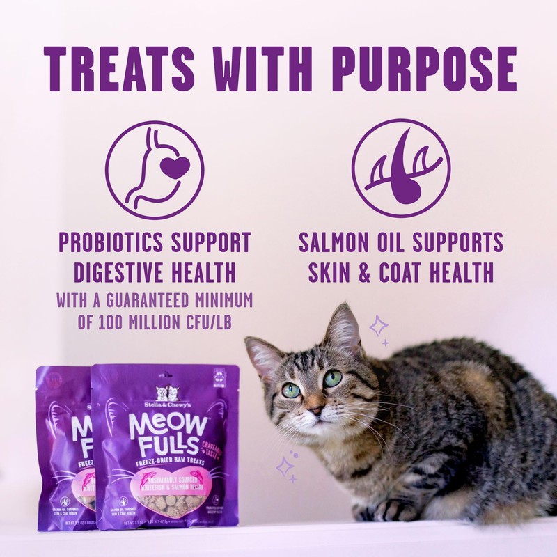 Stella & Chewy's Meowfulls Freeze Dried Cat Treats Whitefish &