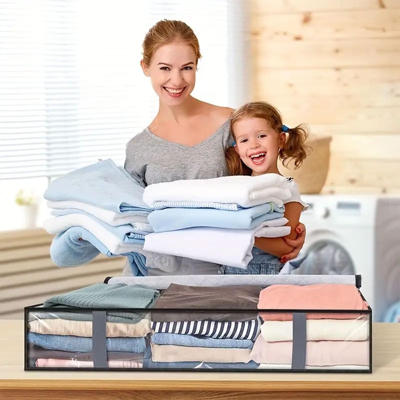 Underbed Storage Bags, 2 Pack Foldable Large Underbed Storage Organiser