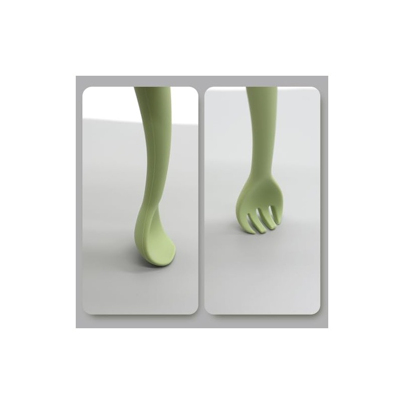 cubiertos de silicón para bebes cua cua baby (verde)
