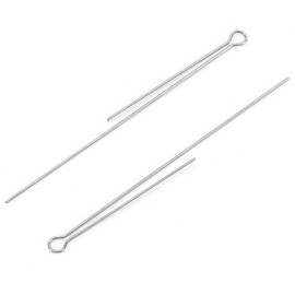 KTGCOZS Pack of 50 Fishing Spinner Shaft Looped Wire Stainless Steel Bass Trout DIY Gadget