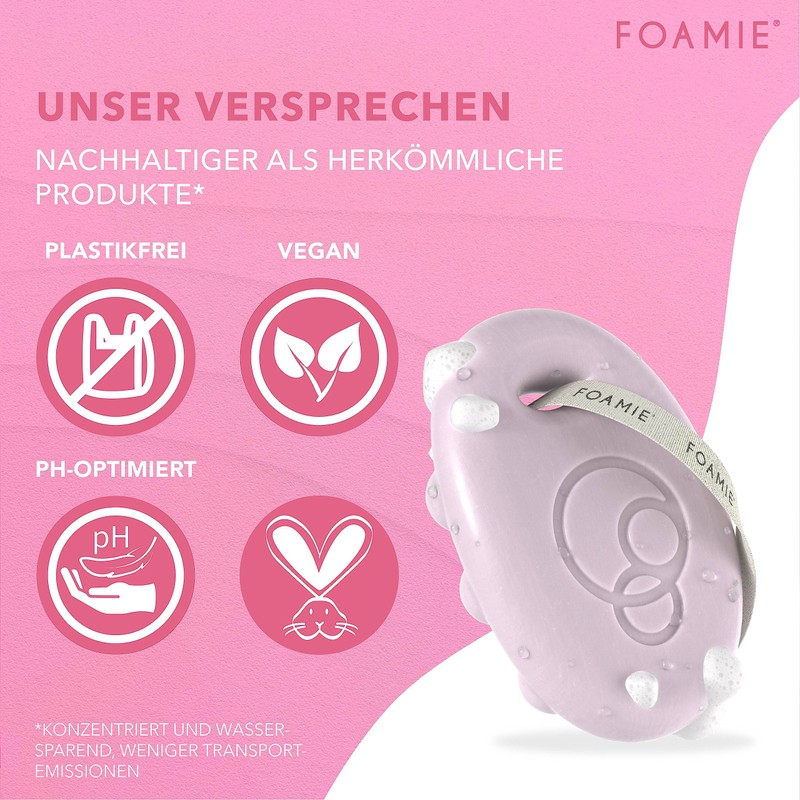 Foamie Cherry Kiss Solid Shower Gel with Cherry Blossom and
