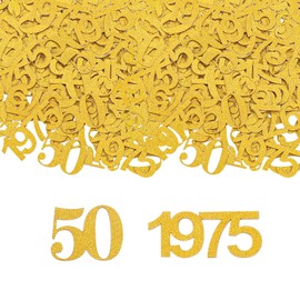 GoldRock Confetti 50th Birthday Decoration Large 3-5 cm, Pack of 100 Decorative Golden Wedding 50th Table Decoration 1975, Decoration 50th Birthday Man Woman, Confetti 50th Birthday, Table Decoration