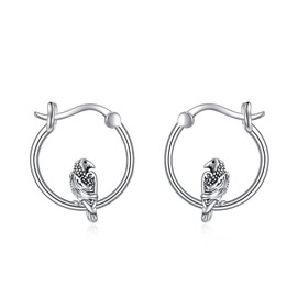 VONALA Animal Hoop Earrings, 925 Sterling Silver French Bulldog/Black Cat Jewellery for Women Girls, Sterling Silver, No Gemstone