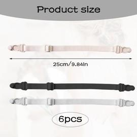 Eophmi Bra Strap Holder 6 Pcs Adjustable Bra Strap Clips Racer Back Bra Clip Bra Clips for Racer Back Bra Strap Retainers Bra Clips for Preventing Bra Straps from Slipping (Black Beige White)