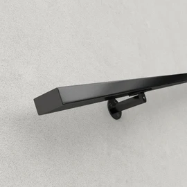 Muzata 5Ft Pre-drilled Stair Handrail 1"x2" Rectangular Black Finish Wall Mounted Handrail Stainless Steel Safety Hand Rail Indoor Outdoor Stair Hand Railing Wood Concrete Brick Wall HK28 BP4