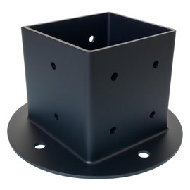 4x4 Deck Post Base 4 Pack (Inner Size 3.6"X3.6"),10ga Heavy Duty Post Base for Wood Deck/Concrete, Black Powder-Coated Mailbox/Pergola/Deck Post Brackets, Metal Concrete Post Anchor