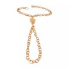 Unbranded Women Gold Metal Hand Chain Charm Lion Wrist Bracelet