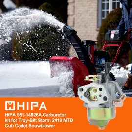 Hipa Storm 2620 2410 208cc Carburetor Kit for Troy Bilt Storm 2620 2410 2420 2690 Craftsman 208CC 179CC Snow Blower Thrower Parts Replace 951-12705 951-14027A HUAYI 165-SU Carb Kit With Ignition Key