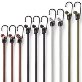 Pluvios Bungee Ropes with Hooks Heavy Duty Outdoor 10 Pack Various Sizes to Choose From Camping Tent - Weatherproof & UV Tarpaulin Bungee Ropes