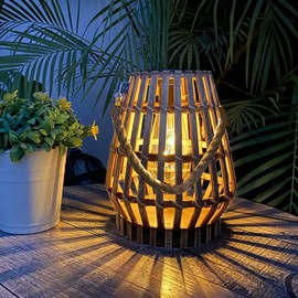 pearlstar Solar Lanterns for Outdoors, Hanging Bamboo Solar Light, Waterproof, Solar Lights for Outdoor Garden Decoration, Balcony, Patio, Courtyard