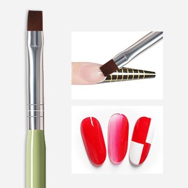 DANNEASY 5pcs Acrylic Nail Brush Flat Nail Clean Up Brush Polish Remove Painting Builder Gel Brush Nail Pen Nail Polish Brushes Manicure Brush for Home Use and Professional Nail Salon