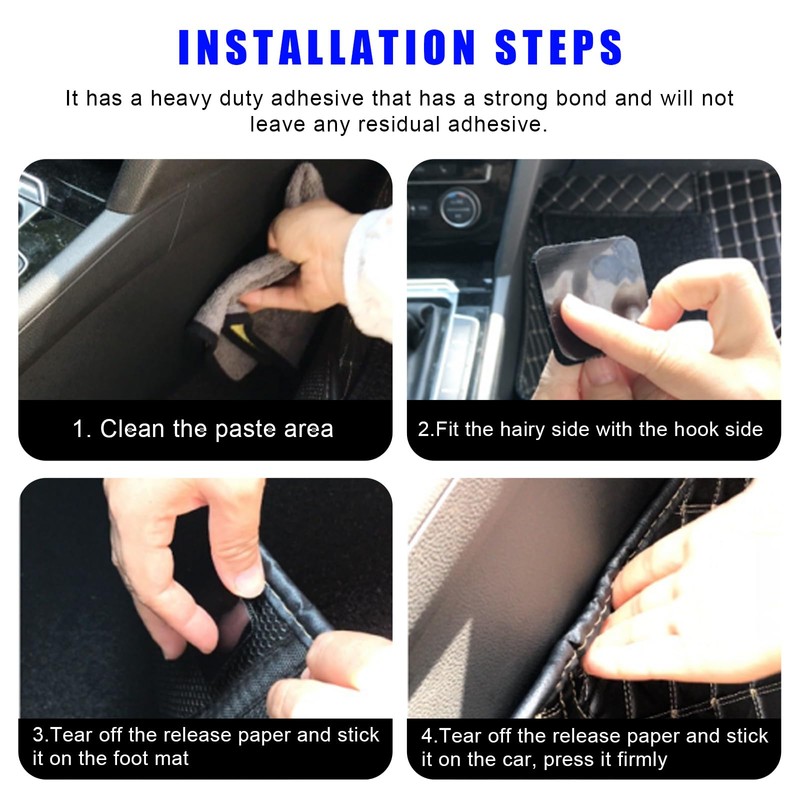 Dickno 10 PCS Hook and Loop Mounting Strips with Adhesive,