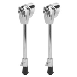 ZAWELIYO Bass Drum Leg Fixed Bracket Chrome Plated Adjustable Height Sturdy Support for Jazz Drum Kit Replacement Part Zinc Alloy Silver 11.0 X 3.0 X 2.3in