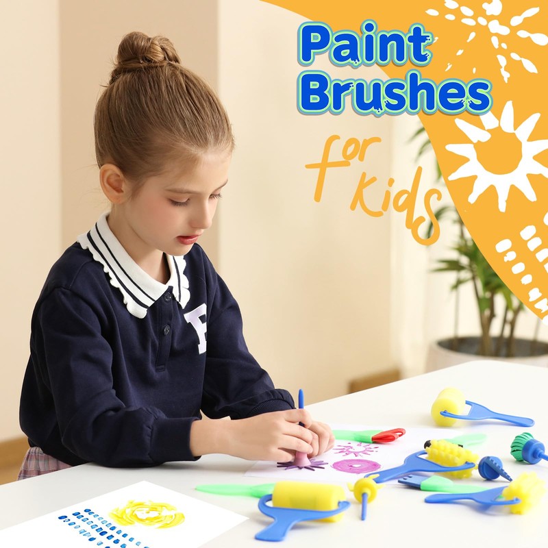 YGDZ Kids Paint Brushes, 12 Pack Washable Painting Brushes for