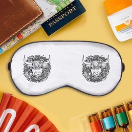 'Sunflower Highland Cow' Sleep/Travel Eye Mask (EY00024546)