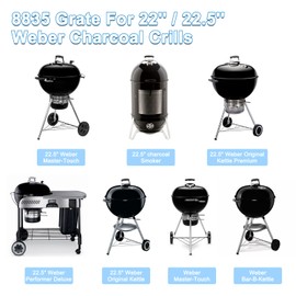 Adviace 8835 Grill Grates for Weber Charcoal Grill, Original Kettle Premium, Master-Touch, One Touch, Performer Premium, Charcoal Smoker, 21.5’’ Stainless Steel Round Cooking Grid Replacement Parts