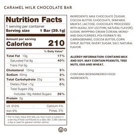 Ethel M Chocolates Premium Milk Chocolate Caramel Filled Bars, Individually Wrapped Chocolate Candy Bars, for Gifting, Holidays & Everyday Indulgence (8 Pieces)