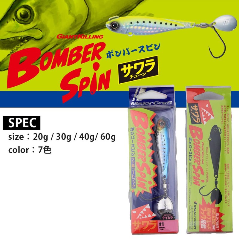 Major Craft BMSPIN-30#1 IWASHI (UV) Blade Jig, Bomber Spin, 1.1